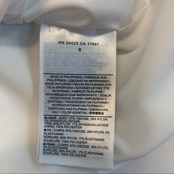 BANANA republic ponte white sleeveless mesh skater dress Sz 8 NWT - Picture 9 of 13